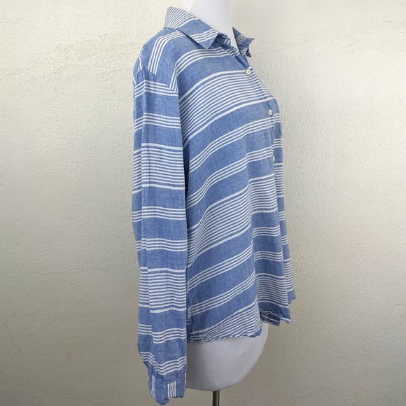 Anthropologie Light Chambray Striped Buttondown - Picture 2 of 8